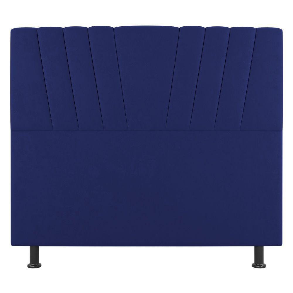 Cabeceira Cama Box Casal King Size Dublin 195cm Suede Azul - Desk Design - 6