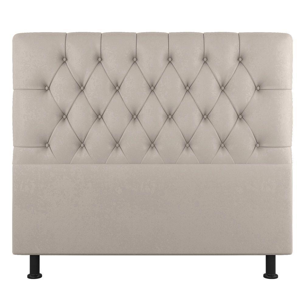 Cabeceira Cama Box Solteiro Nice 90cm Suede Bege - Desk Design - 8