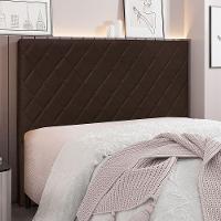 Cabeceira Solteiro 0,90m Córdoba Suede Marrom - Pallazio - 5