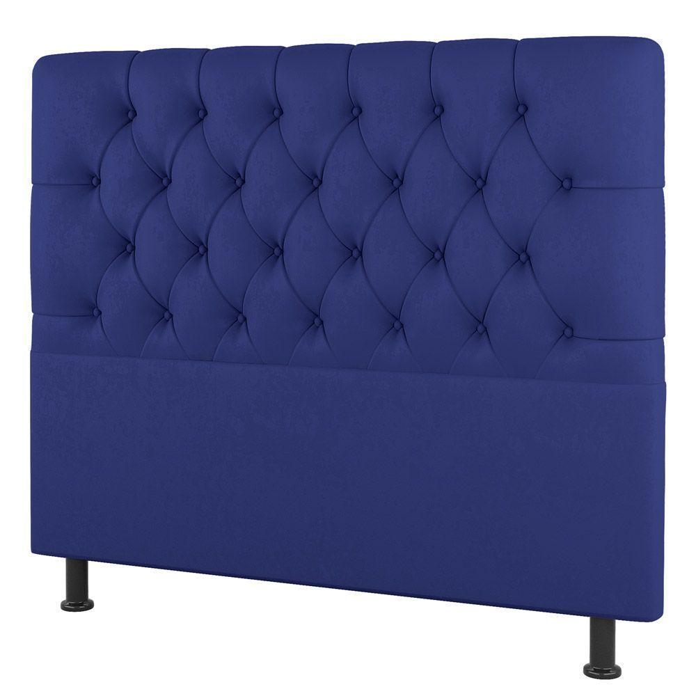 Cabeceira Cama Box Solteiro Nice 100cm Suede Azul - Desk Design - 1