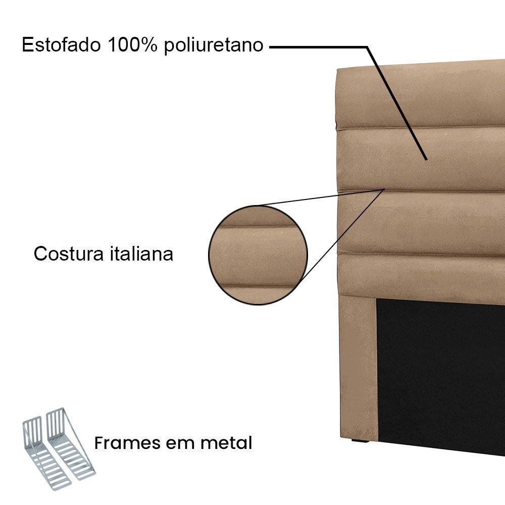 Cabeceira Casal 1,40m Las Palmas Suede - Pallazio Cor Bege - 3
