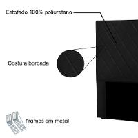Cabeceira Solteiro 0,90m Córdoba Suede Preto - Pallazio - 3