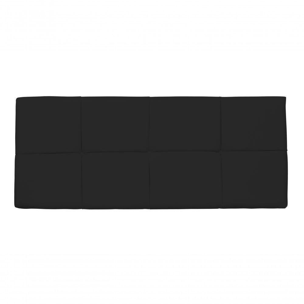 Painel Cabeceira Estofado Decorativo Para Cama Casal 1,40Cm Preto Smf Decor - 2