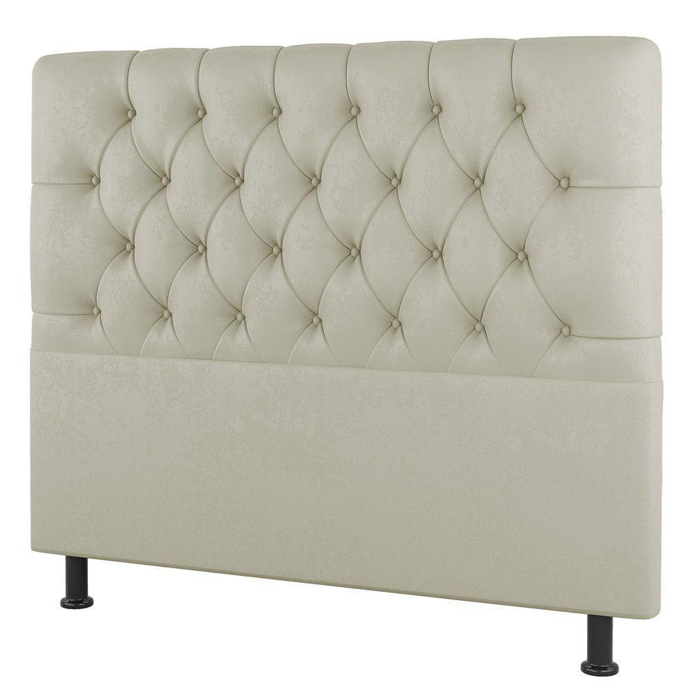 Cabeceira Cama Box Casal Nice 140cm Sintético Bege - Desk Design - 2