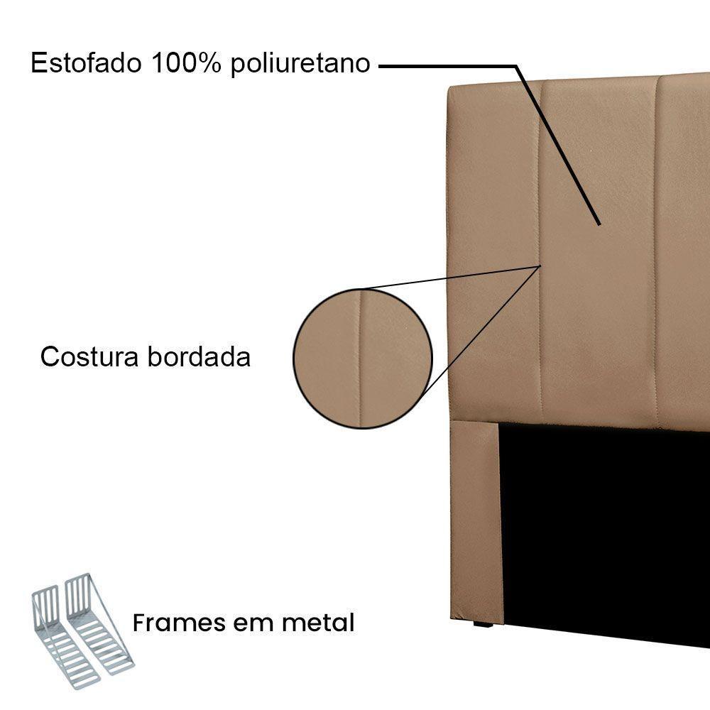 Cabeceira Solteiro 0,90m Sevilha Suede - Pallazio Cor Bege - 3