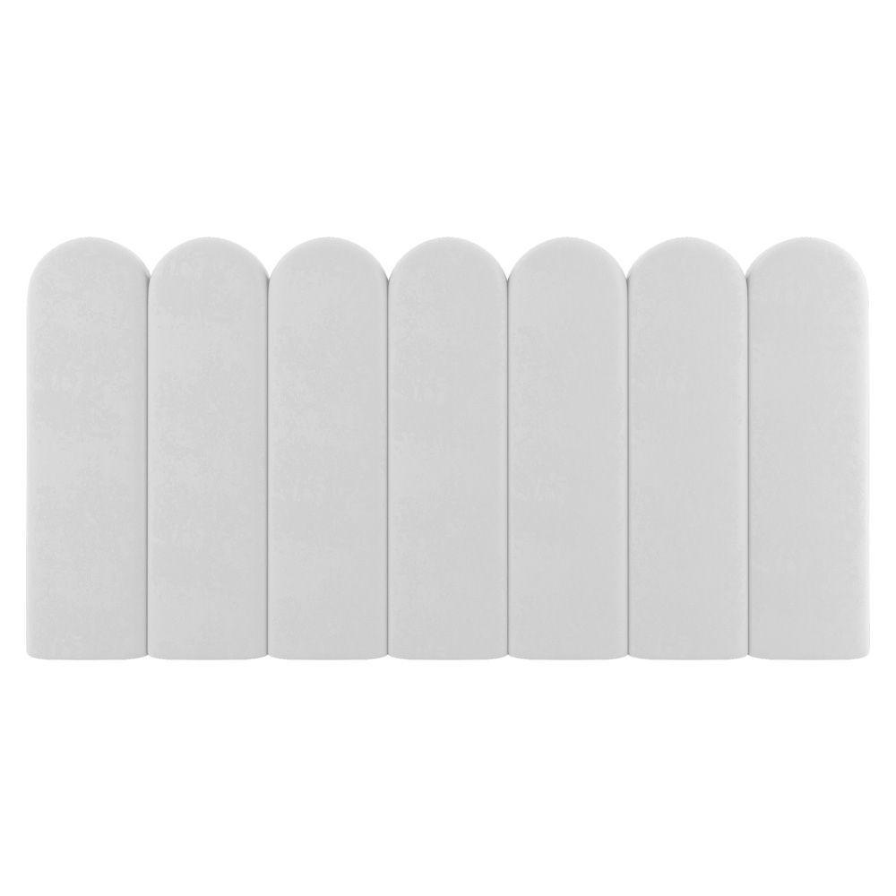 Painel Cabeceira Cama Box Casal Lana 140cm Sintético Branco - Desk Design - 7