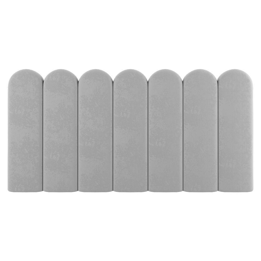 Painel Cabeceira Cama Box Casal Lana 140cm Suede Cinza Claro - Desk Design - 10