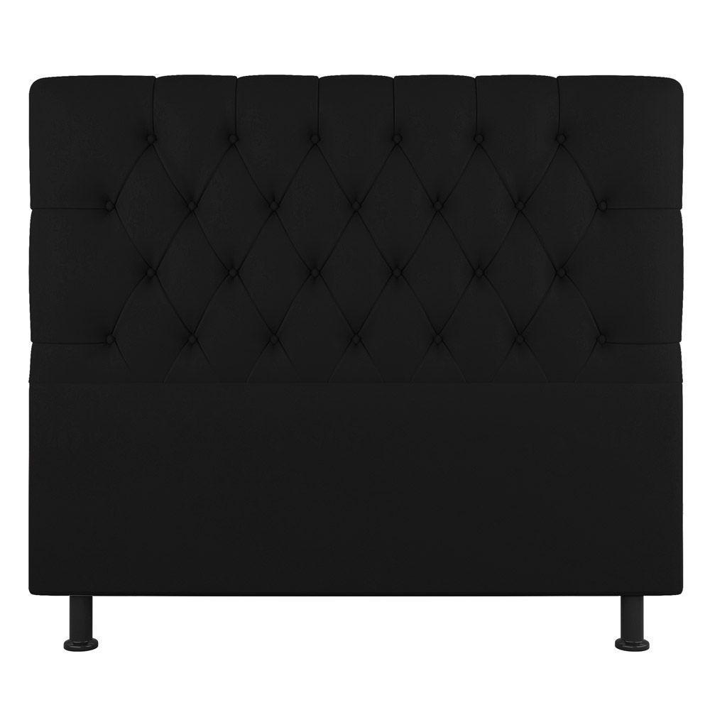 Cabeceira Cama Box Casal Queen Size Nice 160cm Linho Preto - Desk Design - 6