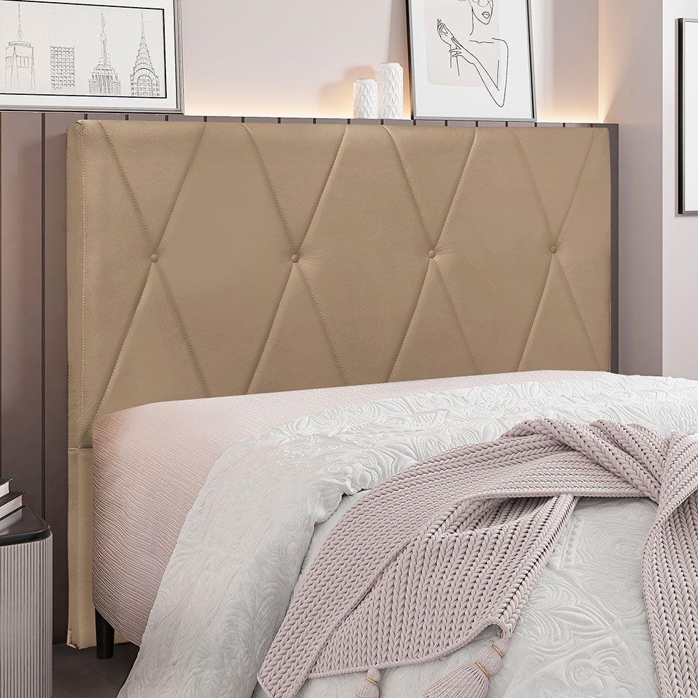 Cabeceira King 1,95m ávila Suede - Pallazio Cor Bege - 4
