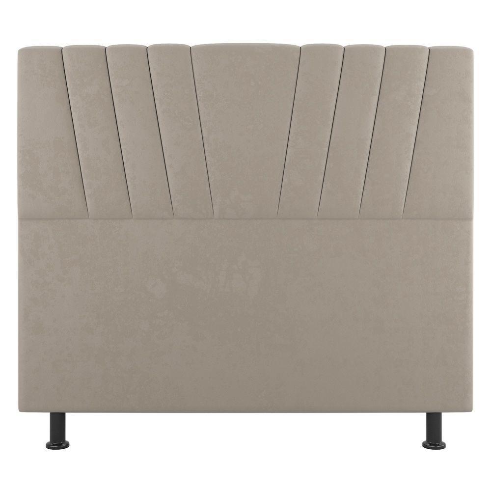 Cabeceira Cama Box Casal Queen Size Dublin 160cm Suede Bege - Desk Design - 6