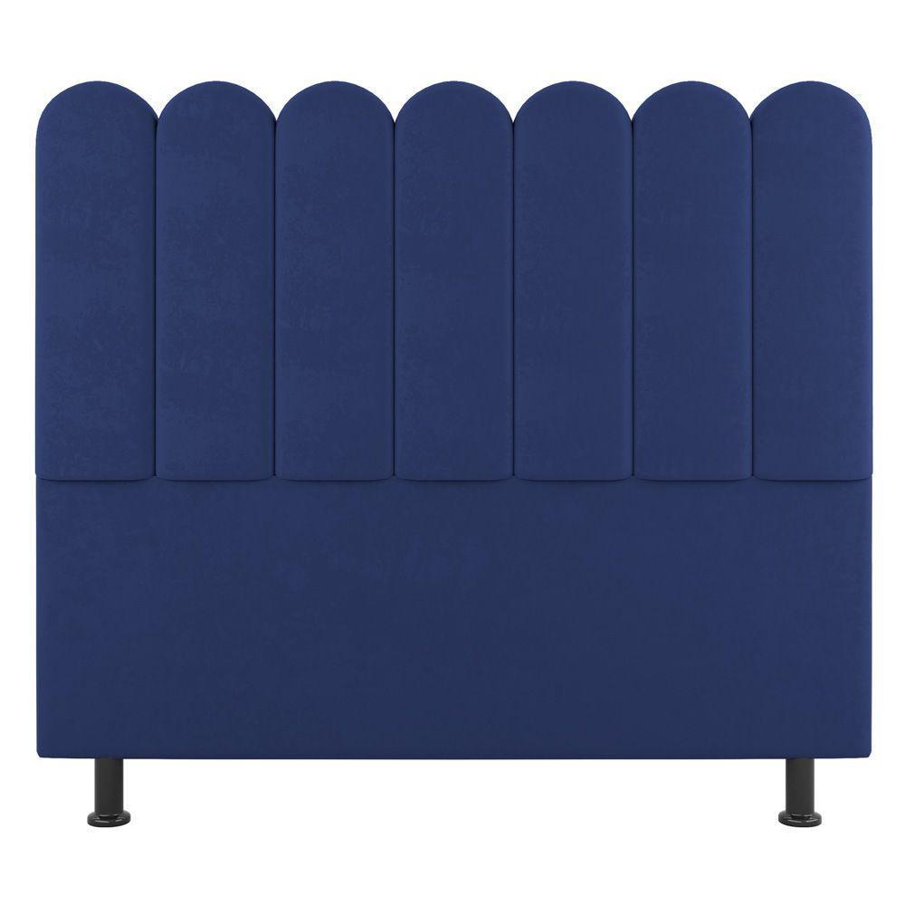 Cabeceira Cama Box Solteiro Lana 100cm Suede Azul - Desk Design - 6