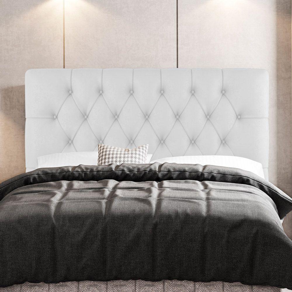 Cabeceira Cama Box Casal Nice 140cm Sintético Branco - Desk Design - 7