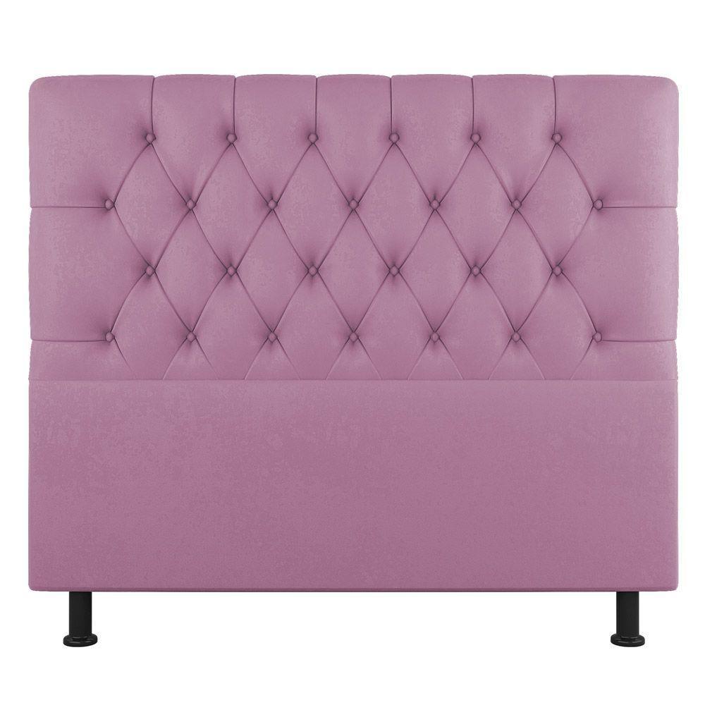 Cabeceira Cama Box Casal Queen Size Nice 160cm Suede Rosa - Desk Design - 7