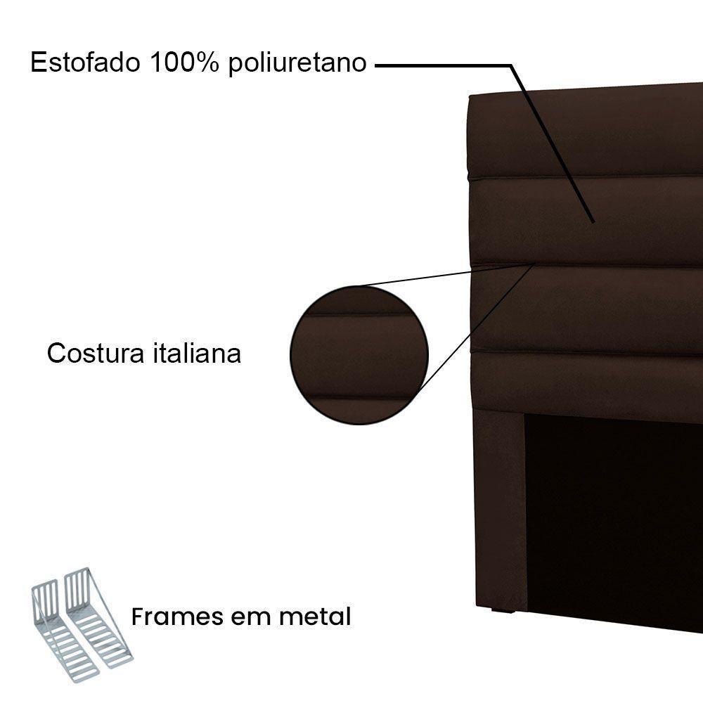 Cabeceira Queen 1,60m Las Palmas Suede - Pallazio Cor Marrom - 3