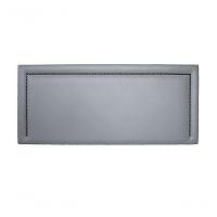 Cabeceira Casal Reta Luxo 140x60 Courino Cinza - Tachas Fumê - 2