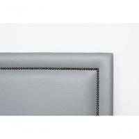 Cabeceira Casal Reta Luxo 140x60 Courino Cinza - Tachas Fumê