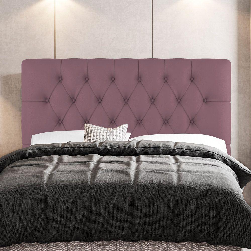 Cabeceira Cama Box Casal Nice 140cm Suede Rosê - Desk Design - 8