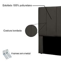 Cabeceira Solteiro 0,90m Sevilha Suede Cinza - Pallazio - 3