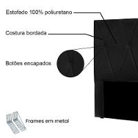 Cabeceira Solteiro 0,90m ávila Suede Preto - Pallazio - 3