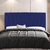 Cabeceira Cama Box Casal Queen Size Dublin 160cm Suede Azul - Desk Design - 9