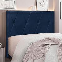 Cabeceira Solteiro 0,90m ávila Suede - Pallazio Cor Azul Marinho - 5