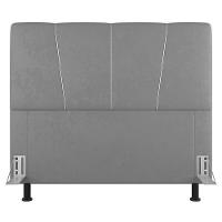 Cabeceira Cama Box Casal Queen Size Amber 160cm Estofada Veludo Prata - Desk Design - 6