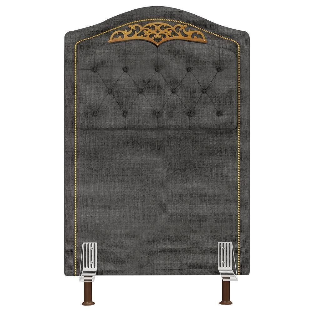 Cabeceira Cama Box Solteiro 90Cm Imperial J02 Linho Grafite - 5