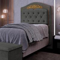 Cabeceira Cama Box Solteiro 90Cm Imperial J02 Linho Grafite - 10