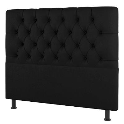 Cabeceira Cama Box Solteiro Nice 90cm Suede Preto - Desk Design