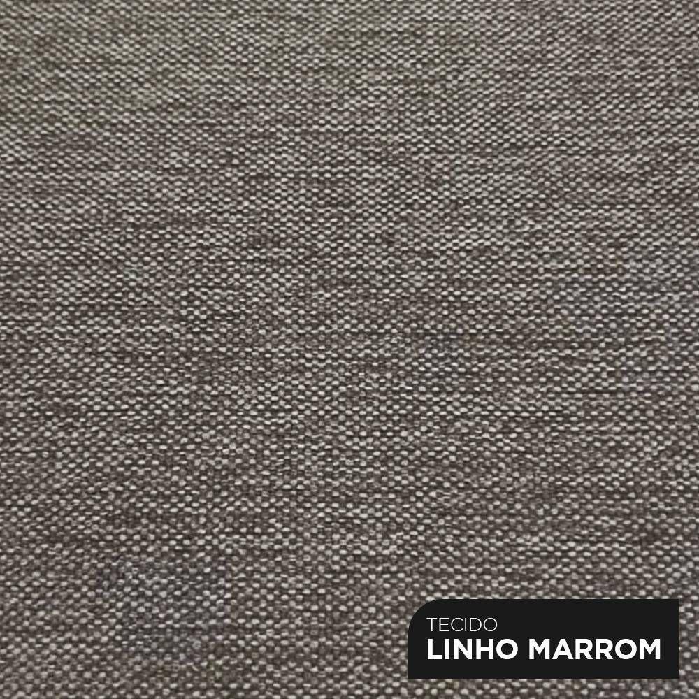 Cabeceira Cama Box Casal King Size Amber 195cm Estofada Linho Marrom - Desk Design - 7