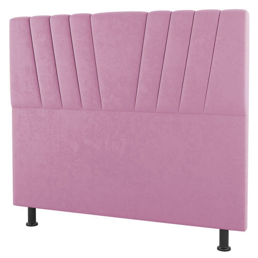Cabeceira Cama Box Solteiro Dublin 100cm Suede Rosa - Desk Design - 1
