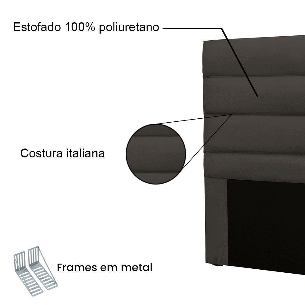 Cabeceira Solteiro 0,90m Las Palmas Suede Cinza - Pallazio - 5