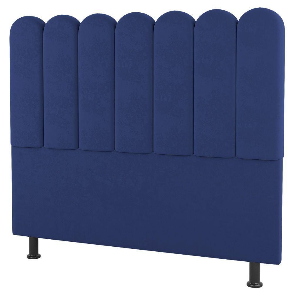 Cabeceira Cama Box Casal King Size Lana 195cm Suede Azul - Desk Design - 2