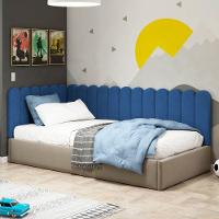 Painel Cabeceira Cama Box Casal Lana 140cm Suede Azul - Desk Design - 14