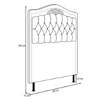 Cabeceira Cama Box Solteiro 90Cm Imperial J02 Linho Areia - 3