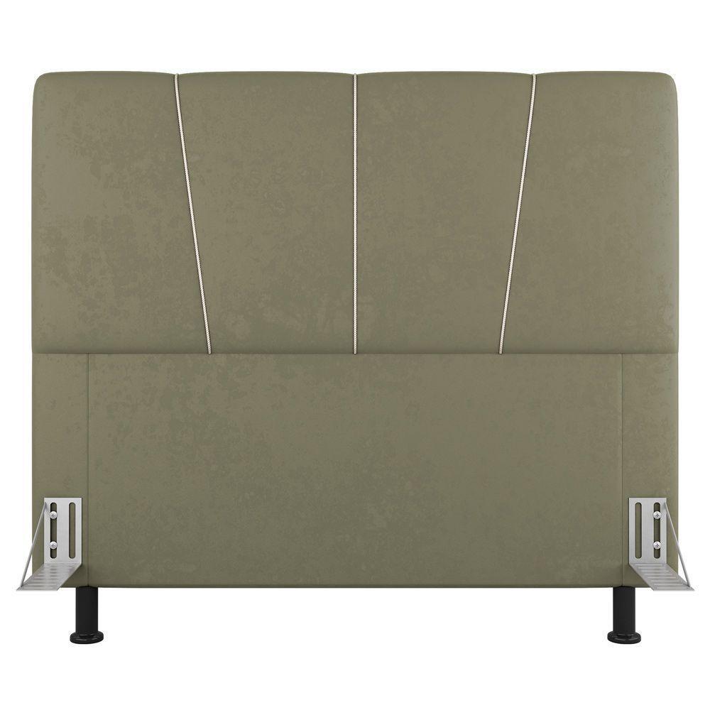 Cabeceira Cama Box Casal Amber 140cm Estofada Sintético Bege - Desk Design - 7