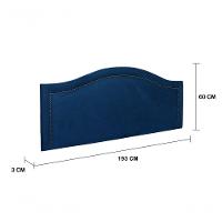 Cabeceira King Curva Luxo 193x60 Suede Azul - Tachas Fumê - 3