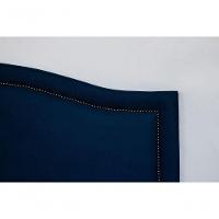 Cabeceira King Curva Luxo 193x60 Suede Azul - Tachas Fumê