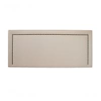 Cabeceira Casal Reta Luxo 140x60 Courino Off White - Tachas Fumê - 8