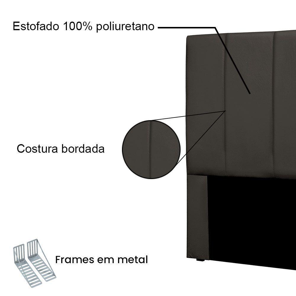 Cabeceira Solteiro 0,90m Sevilha Suede - Pallazio Cor Cinza - 3