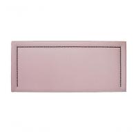 Cabeceira Casal Reta Luxo 140x60 Courino Rosa - Tachas Fumê - 2