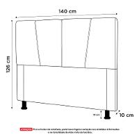 Cabeceira Cama Box Casal Amber 140cm Estofada Suede Marrom - Desk Design - 5