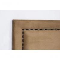 Cabeceira Casal Reta Luxo 140x60 Suede Bege - Tachas Fumê - 7