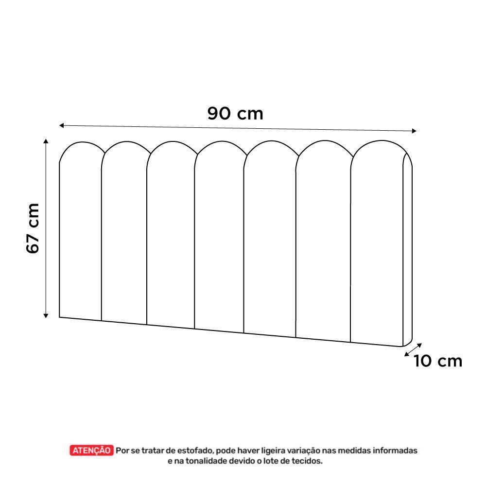 Painel Cabeceira Cama Box Solteiro Lana 90cm Linho Cinza - Desk Design - 7