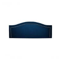 Cabeceira King Curva Luxo 193x60 Suede Azul - Tachas Prata - 2