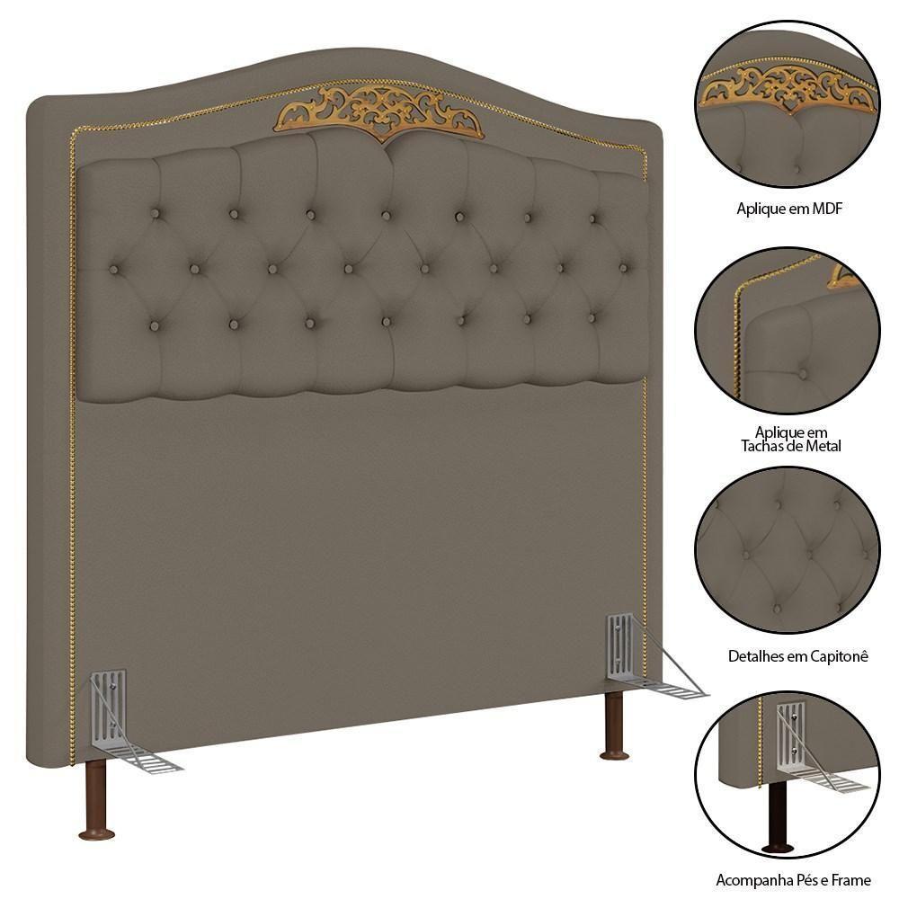 Cabeceira Cama Box Casal Queen 160Cm Com Calçadeira Baú Imperial J02 Corano Areia - 3
