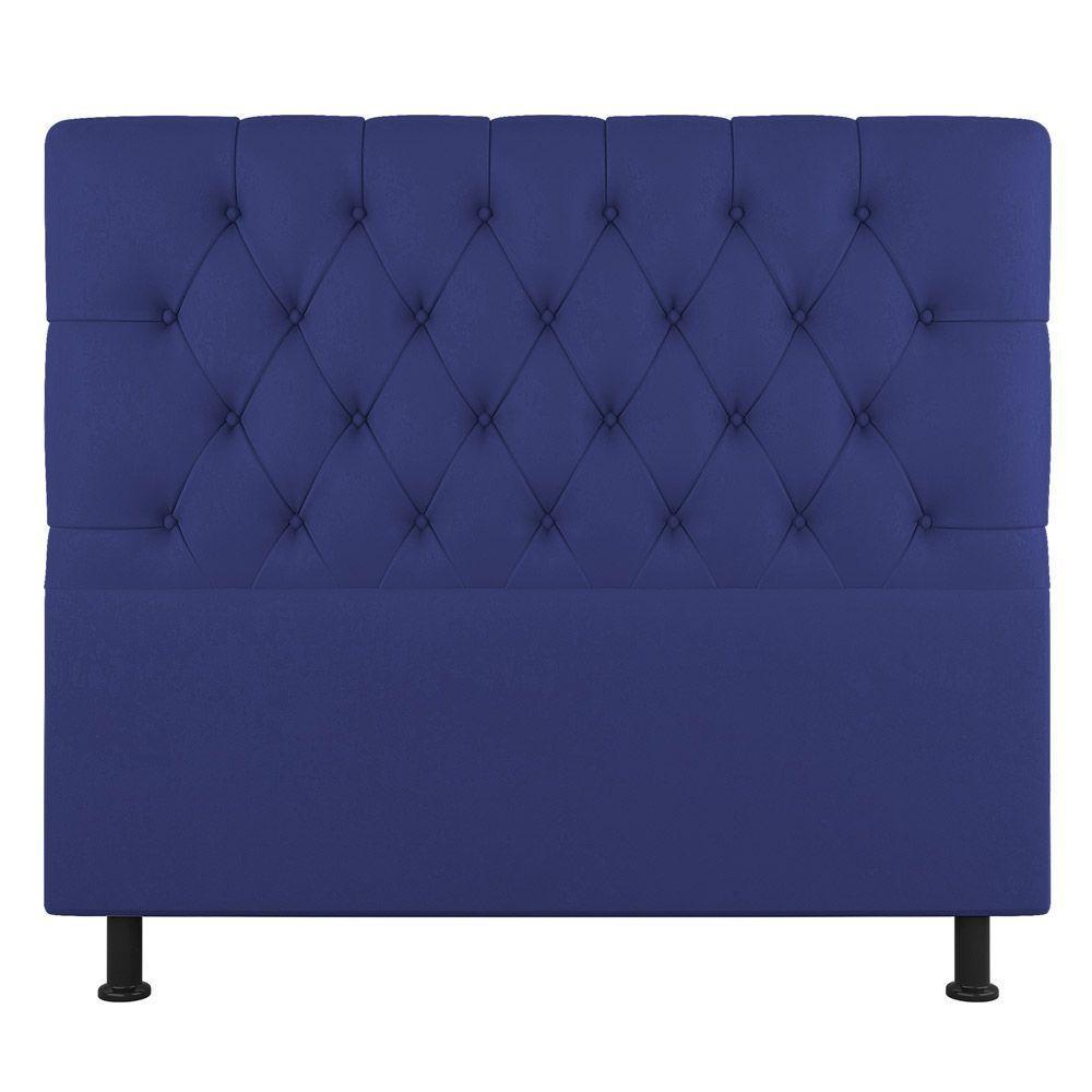 Cabeceira Cama Box Casal King Size Nice 195cm Suede Azul - Desk Design - 6