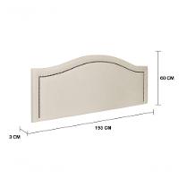 Cabeceira King Curva Luxo 193x60 Suede Off White - Tachas Fumê - 3