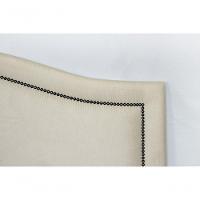Cabeceira King Curva Luxo 193x60 Suede Off White - Tachas Fumê
