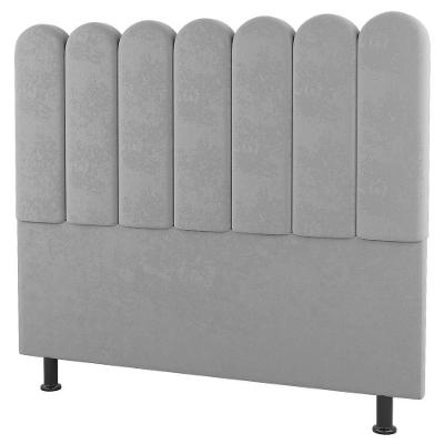 Cabeceira Cama Box Casal Queen Size Lana 160cm Suede Cinza Claro - Desk Design